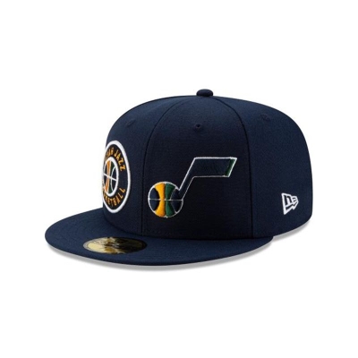 Utah Jazz Gorra | New Era NBA Double Hit 59fifty Fitted Cap Mexico - Azules